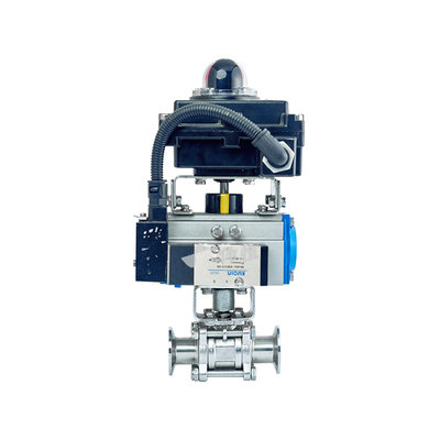 气动三片式球阀带回型器