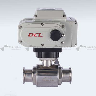 卫生级三片式电动全包球阀