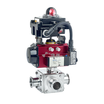 方形三通气动球阀